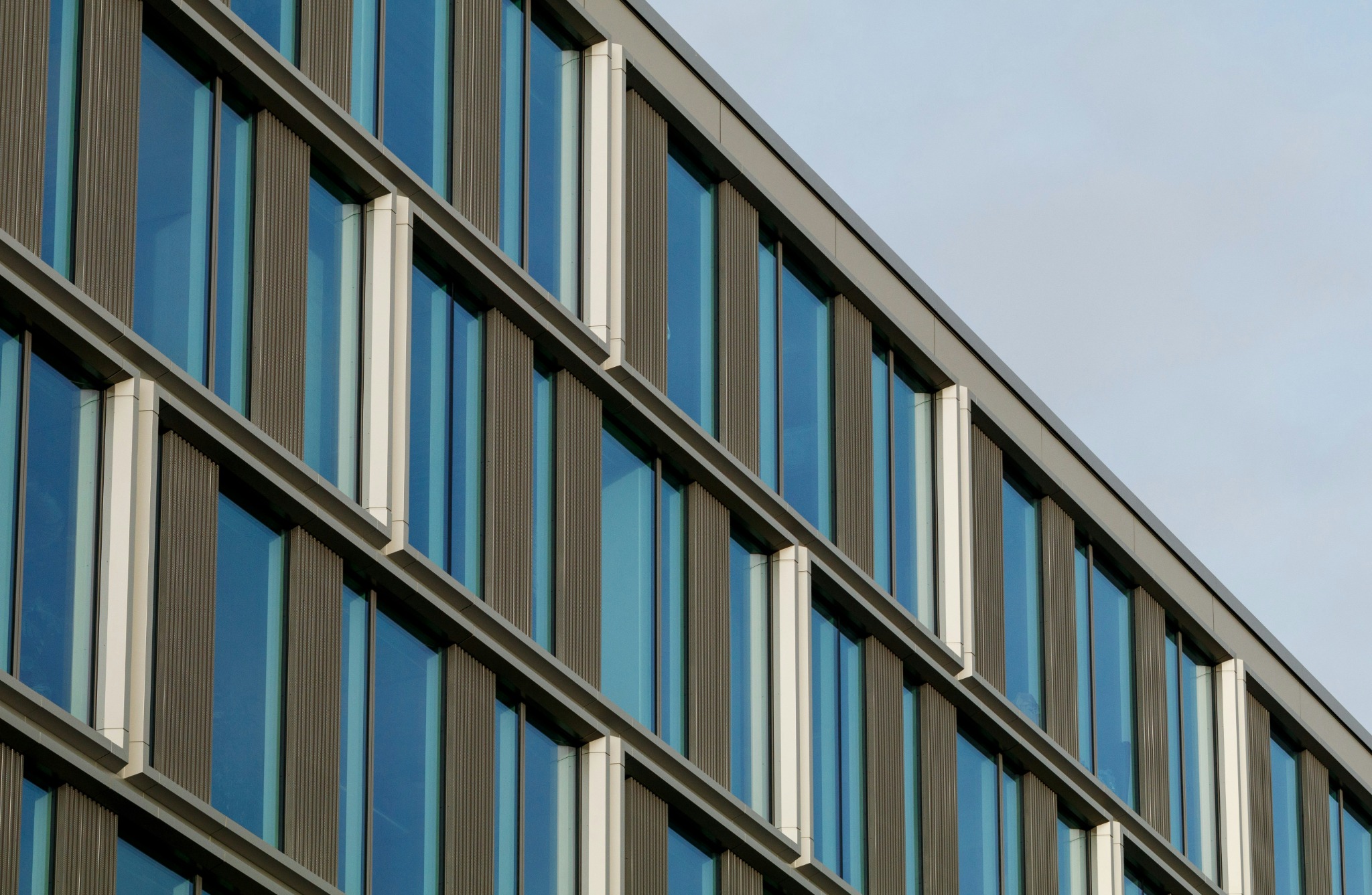 Modern commercial facade with vertical rhythm